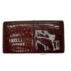Givenchy Bordeaux Patent Leather Long Wallet Bifold Luxury Wallet Authentic/27